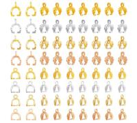 PH PandaHall 240pz Ganci Chiusura per Pendente Fermagli per Collana Ciondolo, 2 Stili Ice Pick Pinch Bails Ciondolo 4 Colori Collana Foglia Pinch Clip per Collana Orecchino Creazione di Gioielli