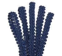 PH PandaHall 25 Iarde Gimp Braid Trim Blu Nastro di Pizzo Intrecciato, 8mm Bordo a Treccia Passamaneria Decorativa per Tappezzeria Tende Costumi Cucito Artigianato Fai Da Te