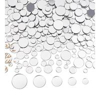 PH PandaHall 250pz 5 dimensioni Piastrelle A Specchio Mini Specchio Rotondo Acrilico Cerchio Piastrelle A Specchio Artigianali per Decorazione Fai Da Te Forniture 5.5/7.5/9.5/11.5/14.5mm