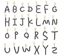 PH PandaHall 26pz Ciondoli A~Z in Perla Imitata Nero Ciondoli con Lettere Dell'Alfabeto per Braccialetti Collane Gioielli Creazione di Scarpe e Decorazioni, 35~52mm