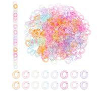 PH PandaHall 270pcs Anelli di Collegamento In Acrilico Trasparente 9 Colori Connettori Quick Link Anelli A Catena A Maglia A Torsione Ovale Ganci A C Ganci A Catena per Orecchino Estivo Collana Borsa