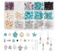 PH PandaHall 278 perline turchesi a forma di tartaruga, oceano, per la creazione di gioielli, 50 g, pietre preziose, stelle marine, conchiglie, ciondoli per la spiaggia, collana e bracciale