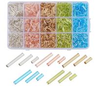 PH PandaHall 2800pz Perline Tubolari Vetro 5 Colori Perline di Vetro Bugle, 5/9/12mm Perlines Distanziatrici per La Creazione di Gioielli Fai Da Te Braccialetti Collane