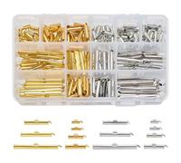 PH PandaHall 280pz Chiusura a Cursore per Telaio di Perline 7 Dimensioni Terminali di Chiusura a Scatto per Collana Braccialetto Creazione di Gioielli Fai Da Te (Platino/Dorato)