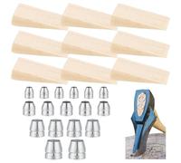 PH PandaHall 28pz Cunei di Sicurezza per Manici Rotondi Legno e Acciaio Inossidabile Cunei per Manici Kit per Sostituzione Manico Ascia Martello
