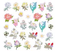PH PandaHall 28pz Toppe Termoadesive A Forma di Fiori 14 Stili Toppe Ricamate Decorative Graziose Toppa Floreali Da Stirare su Ricami per Abbigliamento Jeans Zaini Feste Fai Da Te Artigianato