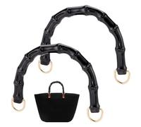 PH PandaHall 2pcs Manici per Borse, Manici per Borsa In Plastica Imitazione Bambù Manico per Borsa Forma di U Tracolla di Ricambio per Hiver Noël Borsa con Chiusura Realizzare Borse All'Uncinetto Nero