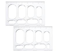 PH PandaHall 2pcs Router Jig Template Router Stencil Modelli Acrilici Scala di Disegno Righello Geometria Ovale Strumento di Disegno Strumento di Misurazione per La Scuola Ufficio Articoli 18x12cm