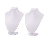 PH PandaHall 2pz Busto Espositore per Collane Bianco Espositore per Gioielli per Collana Legno, 3D Collana a Catena Modello Busto per Gioielli Girocolli Pendenti Catene e Collane, 25x17cm
