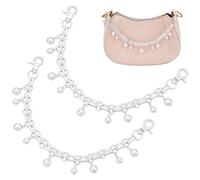 PH PandaHall 2pz Catena Decorativa per Borsa con Perle 26.2cm Tracolla Decorativa per Borsa in Lega Argento Estensione per Borse per Borsetta Borse a Spalla