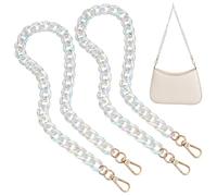 PH PandaHall 2pz Catene per Borse in Acrilico 60.5cm Catenina per Borsa Trasparente, Tracolla per Borsa Colore AB Accessori per Borsette Borse a Spalla Fai Da Te