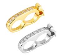 PH PandaHall 2pz Chiusura per Accorciare Collana di Perle in Argento Sterling 925, 15.5mm Chiusura a Scatto per Potenziatore di Perle Argento Dorato