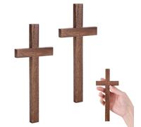 PH PandaHall 2pz Croci in Legno Noce da Decorare 17.5cm Croci in Legno Massello, Rustica Croce Marrone per Pasqua Chiesa Casa Stanza Matrimoni Festa Decorazione Decorazione Murale