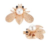 PH PandaHall 2pz Gemelli in Oro per Uomo Gemelli in Lega Api con Perle per Uomo Camicia Elegante Smoking Abiti Compleanno Natale Regali di Nozze Regalo per Matrimonio