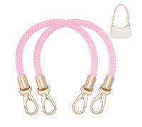 PH PandaHall 2pz Manici Intrecciati per Borse 41.5cm Cinghie per Borsa in Pelle, Rosa Tracolla per Borsa in Similpelle con Fibbia Dorata per Borse a Mano a Spalla Fai Da Te
