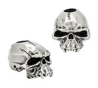 PH PandaHall 2pz Perline A Forma di Teschio per Cordino Perlina A Scheletro In Ottone Perline Europee Argento Antico Perlina Teschio con Foro Grandi per Portachiavi Gioielli Artigianali, Foro: 5.5mm