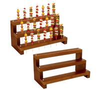 PH PandaHall 2pz Supporto per Cake Pops in Legno 42 Fori Porta Lecca Lecca per Tavolo da Dessert 3 Livelli Porta Bastoncini di Caramelle per Tavolo da Festa di Compleanno di Nozze, Marrone