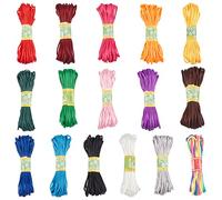 PH PandaHall 3 mm Cordoncino In Nylon Raso 16 Colori Cordoncino di Seta A Coda di Ratto 160 Yards Filo di Perline di Seta Albero di Natale per Braccialetto Dell'Amicizia Collana Nodo Cinese Rifiniture