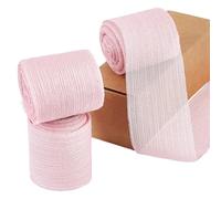 PH PandaHall 3 rotoli di nastri in tulle da 15 m di larghezza 4 cm di larghezza, in chiffon rosa, con glitter e glitter, per San Valentino, bouquet, confezioni regalo, matrimoni, decorazioni per la