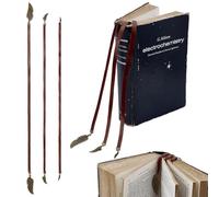 PH PandaHall 3 Segnalibro A Nastro In Pelle Segnalibro con Ciondolo Ad Ala Regali di Laurea Segnalibri In Stile Vintage per I Lettori Compleanno, Bronzo Antico 44-51cm
