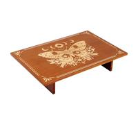 PH PandaHall 30.5x20cm Tavolo Altare di Meditazione in Legno Piccolo Tavolo da Meditazione Intagliato Farfalle e Fiori per Santuario Buddista Decorazioni Mistiche Forniture Wiccan