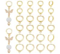 PH PandaHall 30 pz 3 stili Ganci per Orecchini A Leva Rotondi Ganci per Orecchini A Cerchio Placcati In Oro 18K Orecchini A Cerchio con Ganci per Orecchini A Cerchio con Ganci per Orecchini