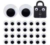 PH PandaHall 30 pz Grandi Occhi Mobili 5cm Occhietti Mobili Giganti In Plastica con Adesivi Autoadesivi Occhi per Fai Da Te Artigianato Scrapbooking Creazione Festa, Bianchi Neri