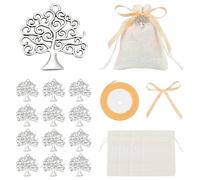 PH PandaHall 30 Set Sacchetti Ciondolo Albero Della Vita Bomboniere Battesimo Sacchetti per Bomboniere con Pendenti Ad Albero e Nastro per Matrimoni Battesimi Anniversari Compleanni Feste Regalo