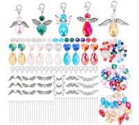 PH PandaHall 300pz Kit per Realizzare Ciondoli a Forma di Ala D'Angelo, Ciondoli in Metallo a Forma di Ali D'Angelo per Orecchini Collane Braccialetti Portachiavi Gioielli Artigianali