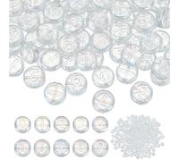 PH PandaHall 300pz Perline di Vetro Trasparenti Perline di Numeri Tonde Piatte, 10mm AB Colorati Perline Distanziatrici Piccole con Numeri per La Creazione di Gioielli