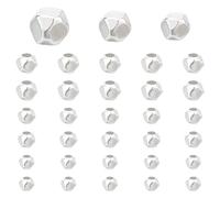 PH PandaHall 30pz 3 Stili 925 Perline Distanziali In Argento Sterling Perline Sfaccettate In Argento Perline Distanziali A Cubo Perline In Argento Perline Sfuse per Collane Braccialetti Gioielli 2-3mm