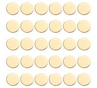 PH PandaHall 30pz Etichetta Vuote in Ottone 20mm Oro Etichette Vuote Rotonde, Targhette Metallo Vuoti Dischi Metallici Piatti per Gioielli Collane Bracciali Orecchino Fai Da Te