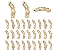 PH PandaHall 30pz Perline Tubolari Curve Perline Scorrevoli Tubolari Tibetane Perline Distanziatrici Tubolari Perline Sciolte Curve Da 32mm per La Creazione di Gioielli Foro: 4mm