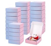 PH PandaHall 30pz Scatole Regalo Cartone Scatole Cartone Piccole Rosa e Blu, Scatola con Coperchio per Confezione Regalo Compleanno Matrimoni Natale Feste, 12.3x12.3x4cm