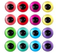 PH PandaHall 32 pz 30mm Occhi di Vetro Cabochon 8 Colori Occhi Artigianali per Animali Cabochon A Cupola con Retro Piatto Occhio Rotondi Piatti per Artigianato Amigurumi Peluche Sculture di Animali