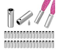 PH PandaHall 32 set Lacci per Scarpe Punte per Lacci delle Scarpa In Metallo Aghi per Estremità a Scollo Aghi per Laccio per Felpe con Cappuccio Fibbie con Viti per Scarpa Ginnastica Stivali, Platino