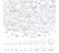PH PandaHall 340 pezzo di Bottoni con Gambo di 10 dimensioni, Bottone Bianco Mezzo Tondo Bottoni Decorativi Da Cucire Da 8/9/10/11/12/15/17/20/22/25mm Bottone Perlato per Abiti, Camicette, Maglioni