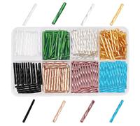 PH PandaHall 360~400pz Perline Tubolari Vetro 8 Colori Perline Tubo Twist Extra Lunghe, 25~27mm Perlina Distanziatore Tubo per Bracciale Collana Gioielli Fai Da Te, 1mm Foro