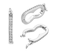 PH PandaHall 3pz 925 fermagli per Accorciatore di Collana In Argento Sterling, Connettore con Chiusura A Pressione Mini Potenziatore di Perle con Chiusura di Sicurezza con Chiusura Potenziata