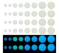 PH PandaHall 4 misure 254 perline fosforescenti al buio, perline rotonde luminose, perline sfuse lisce per la creazione di gioielli, bracciali, collane, orecchini, fai da te, 4/6/8/10 mm