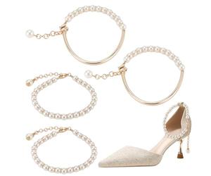 PH PandaHall 4 pz Cinghie per Scarpe con Perle Cavigliera con Perline Cinghie Decorative Cinghie per Scarpe con Tacco Alto Lacci per Scarpe Perline Cinghie Anti Allentate per Scarpe con Tacco Alto