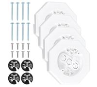 PH PandaHall 4 Set Blocchi di Montaggio per Rivestimento in Vinile Bianco | Blocco di Montaggio per Rivestimento con Scatola Integrata Piastra Ottagonale per Apparecchi di Illuminazione da Esterno