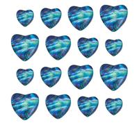 PH PandaHall 40 cabochon a forma di cuore, 4 dimensioni, con struttura a conchiglia, cabochon con retro piatto, in vetro, conchiglia, cabochon, per orecchini, collane, gioielli, artigianato fai da te