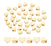PH PandaHall 40 pezzo di Perline A Forma di Cuore In Ottone, Perline Distanziatrici A Cuore Placcate Oro 24K Perline A Forma di Cuore In Metallo per Collana Fai Da Te Bracciale