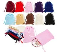 PH PandaHall 40pcs 9x7cm Velluto Sacchetti con coulisse 10 colori Sacchetti per gioielli Sacchetti regalo per gioielli Bracciali Collane