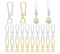 PH PandaHall 40PCS Ganci per Orecchini Francesi in Ottone, 2 Colori 18k Ganci per Orecchini Placcati Oro con Chiusura A Ciondolo Fili per Orecchie Ami da Pesca Forniture per Orecchini per Fai da Te