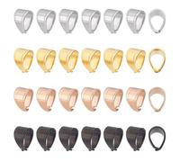 PH PandaHall 40pz 4 Colori Pinch Clip Bail Chiusure in 304 Acciaio Inox Snap On Bails Connettore Pendente Ciondolo Attaccamento Charm Link Chiusure per Collane Creazione di Gioielli Fai Da Te