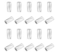 PH PandaHall 40pz Perline Tubolari in Argento 925 Perline Distanziatrici, 5mm Perline di Arresto Terminali Perline Tubolari a Crimpare per Collane Bracciali Creazione di Gioielli, Foro: 1.4mm