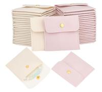 PH PandaHall 40pz Sacchetti per Gioielli Microfibra Sacchetti Gioielli con Bottone a Pressione, 2 Colori Piccola Borsa per Confezione Regalo Collana Bracciali Orecchini Anelli, 8x8cm