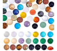 PH PandaHall 44pz Cabochon di Pietre Preziose Semicircolari 22 Stili 8mm Piastrelle di Cristallo di Quarzo Cabochon Pietre Sintetiche Naturali per Orecchini Collana Bracciale